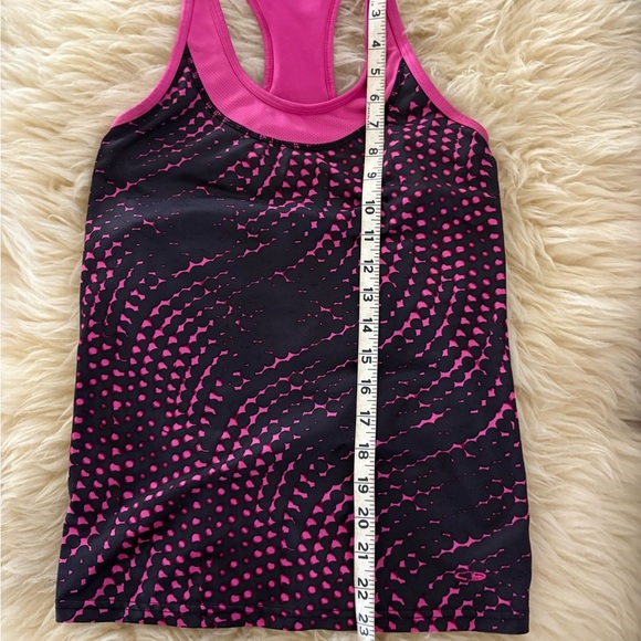 Champion Athletic Workout Pink and Black Tank Top with Shelf Bra - Picture 4 of 6